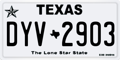 TX license plate DYV2903
