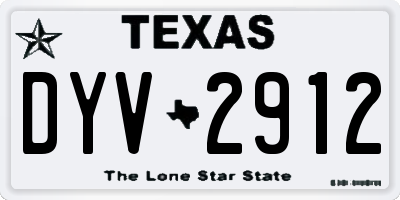 TX license plate DYV2912