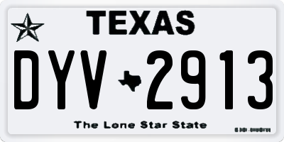 TX license plate DYV2913