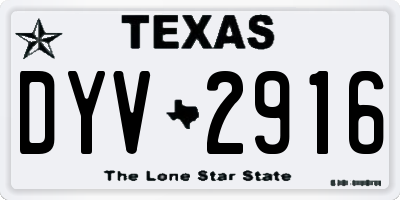 TX license plate DYV2916
