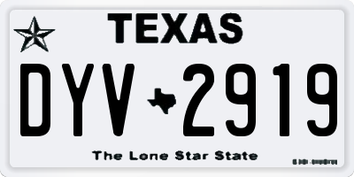 TX license plate DYV2919