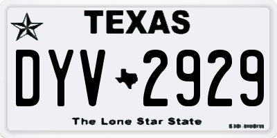TX license plate DYV2929