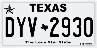 TX license plate DYV2930