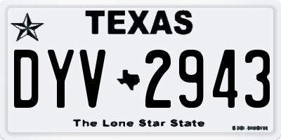 TX license plate DYV2943