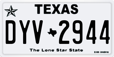 TX license plate DYV2944