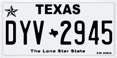TX license plate DYV2945