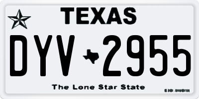 TX license plate DYV2955