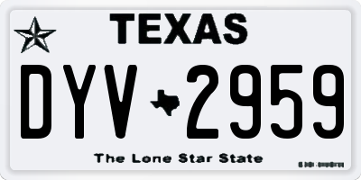 TX license plate DYV2959
