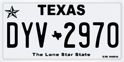 TX license plate DYV2970