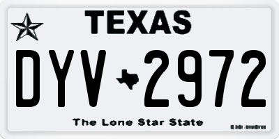 TX license plate DYV2972