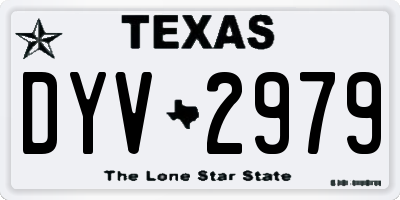 TX license plate DYV2979