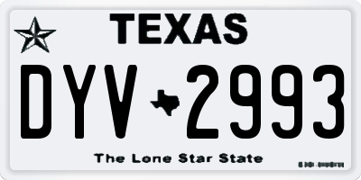 TX license plate DYV2993