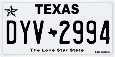 TX license plate DYV2994