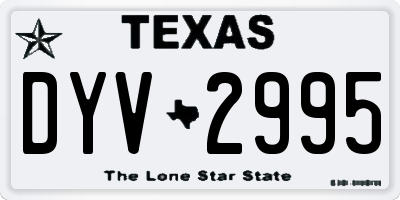 TX license plate DYV2995
