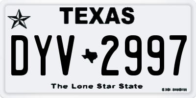 TX license plate DYV2997