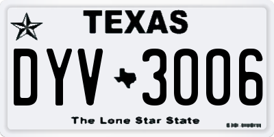 TX license plate DYV3006