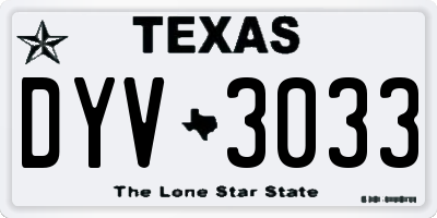 TX license plate DYV3033