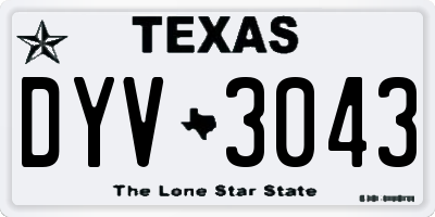 TX license plate DYV3043