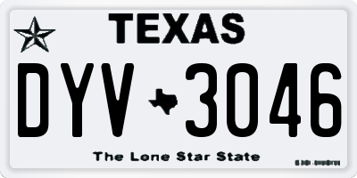 TX license plate DYV3046