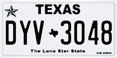 TX license plate DYV3048
