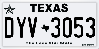 TX license plate DYV3053