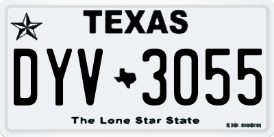 TX license plate DYV3055