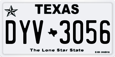 TX license plate DYV3056