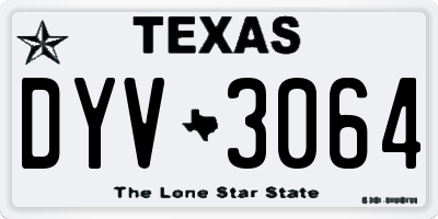 TX license plate DYV3064