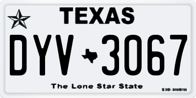 TX license plate DYV3067