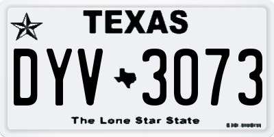 TX license plate DYV3073