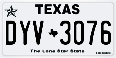 TX license plate DYV3076