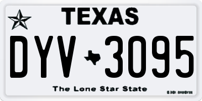 TX license plate DYV3095