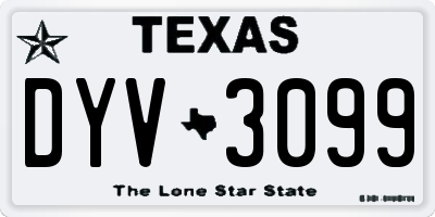TX license plate DYV3099