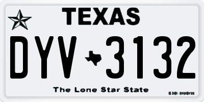 TX license plate DYV3132