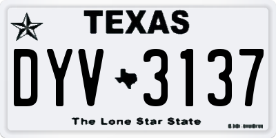 TX license plate DYV3137