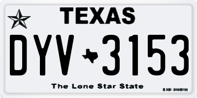 TX license plate DYV3153