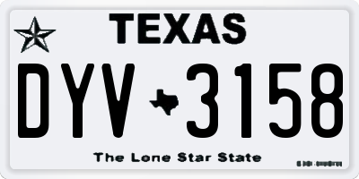 TX license plate DYV3158