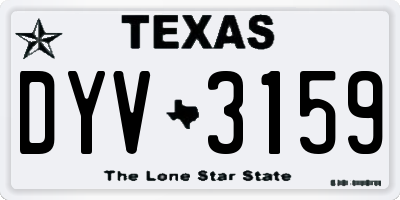 TX license plate DYV3159