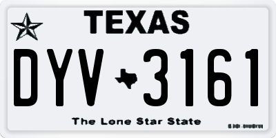 TX license plate DYV3161