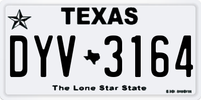 TX license plate DYV3164