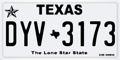 TX license plate DYV3173