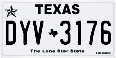 TX license plate DYV3176