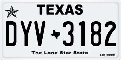 TX license plate DYV3182
