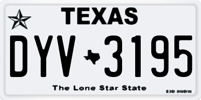 TX license plate DYV3195