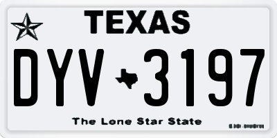 TX license plate DYV3197