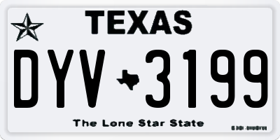 TX license plate DYV3199