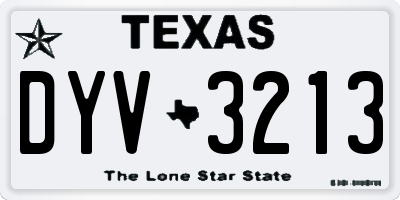 TX license plate DYV3213