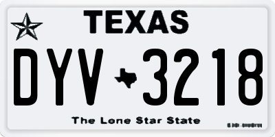 TX license plate DYV3218