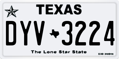 TX license plate DYV3224