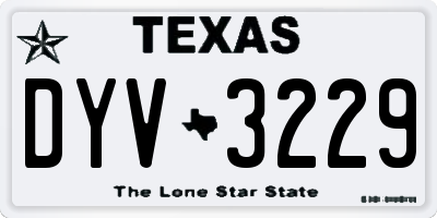 TX license plate DYV3229